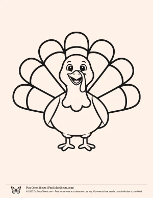 bold and easy turkey coloring page
