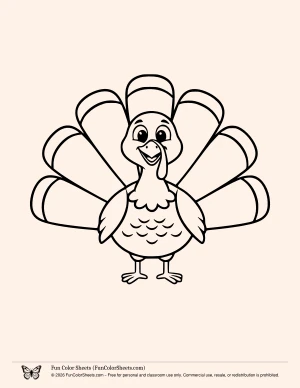 cartoon turkey coloring page