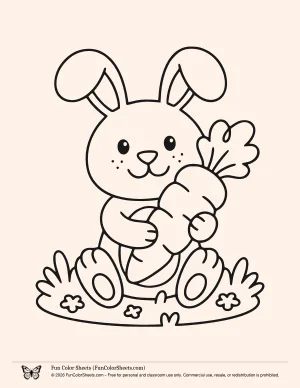 Cute Bunny Rabbit Coloring Page