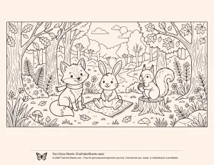 Cute Forest Animal Coloring Page
