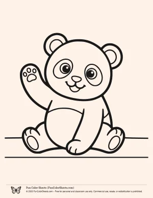 Cute Panda Bear Coloring Page