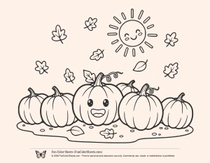 easy fall pumpkin coloring page
