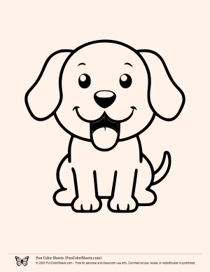 cute easy puppy coloring page
