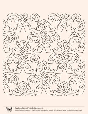 Easy Star Pattern Coloring Page