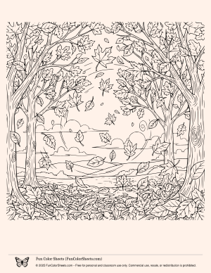 fall leaves coloring page