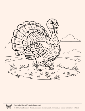free coloring page of a turkey