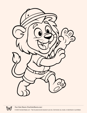 lion cub cute coloring pages