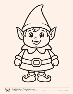 bold and easy elf coloring pages