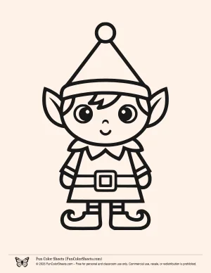 elf coloring page for toddlers