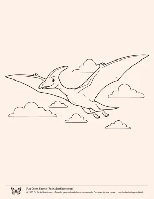 flying dinosaur coloring sheet Pterosaurs