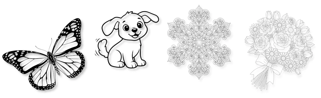 examples of coloring page designs from fun color sheets