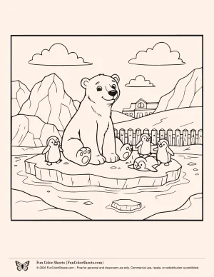 polar bear zoo coloring sheet