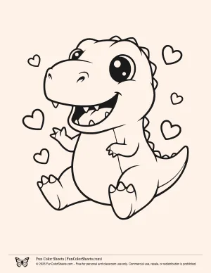 Beginner T. Rex Coloring Page