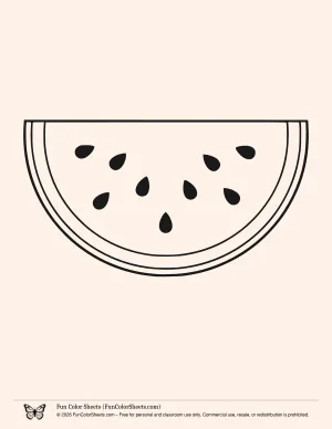 Big Watermelon Slice Coloring Sheet