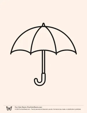 Bold and Easy Umbrella Coloring Page