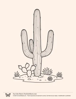 Cactus Coloring Page