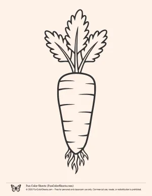 Carrot Vegetables Coloring Pages