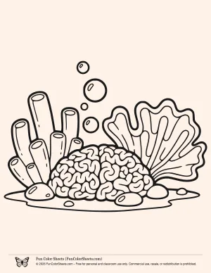 Coral undersea coloring page