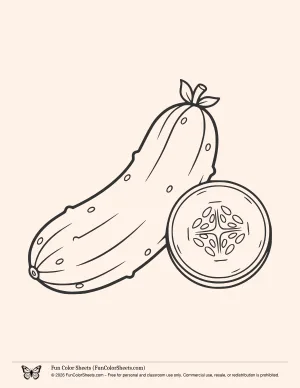 Cucumber Coloring Page