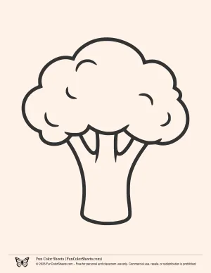 Bold and Easy Broccoli Coloring Page
