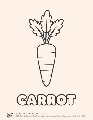 Easy Carrot Coloring Page
