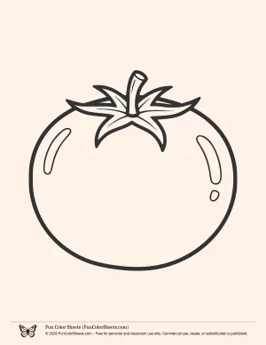 Easy Tomato Coloring Page