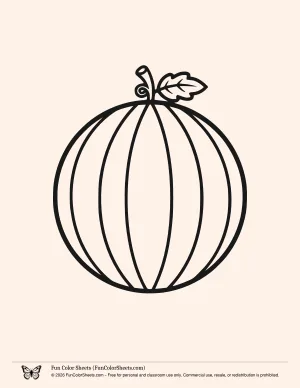 Easy Watermelon Coloring Page