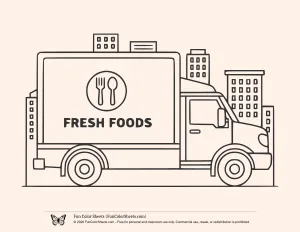 Food Delivery Truck Coloring Picture