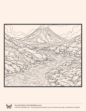 Lava Flow Coloring Page