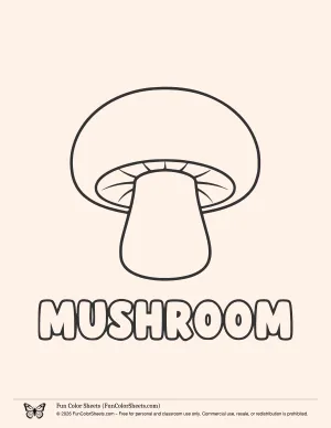 Mushroom Vegetable Coloring Page