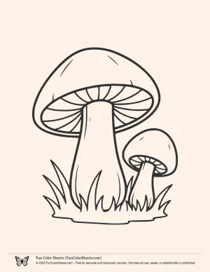 Mushrooms Coloring Page