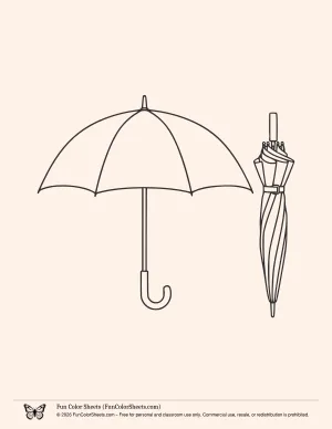 Open and Closed Umbrella Coloring Sheet