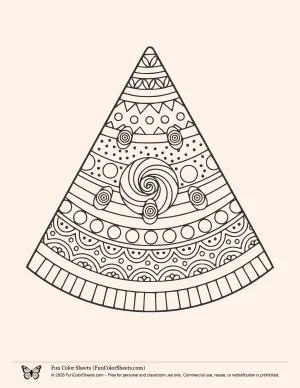 Patterned Watermelon Slice Coloring Page