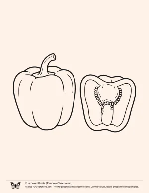 Bell Pepper Coloring Page