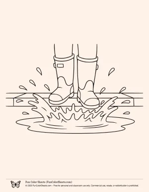 Rain Puddle Coloring Page