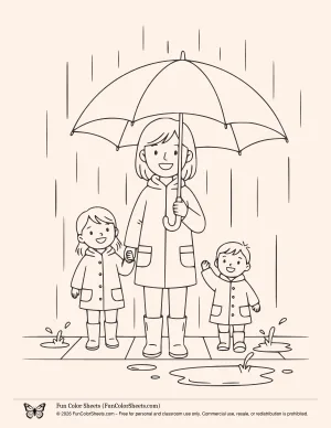Rainy Day Coloring Page