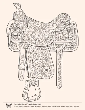 Saddle Coloring Page