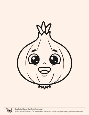 Smiling Onion Coloring Page