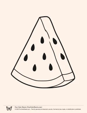 Watermelon Slice Coloring Sheet