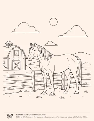 Western Horse Coloring Page
