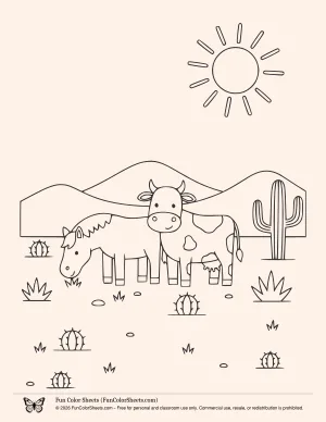 Western Scene Coloring Page