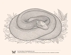 Anaconda Snake Coloring Page