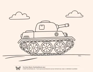 Basic tank coloring page