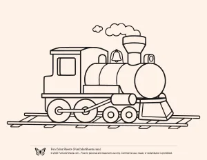 Easy Locomotive Coloring Page