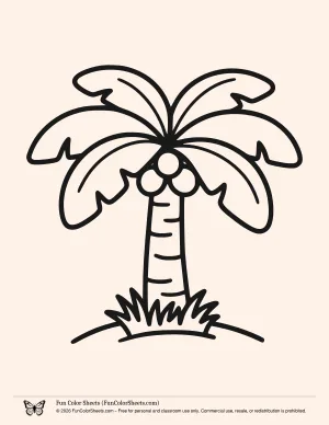 Bold and Easy Palm Tree Coloring Page