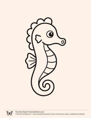 Seahorse Coloring Pages: Bold and Easy Seahorse