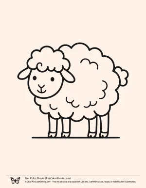 Bold and Easy Sheep Coloring Page