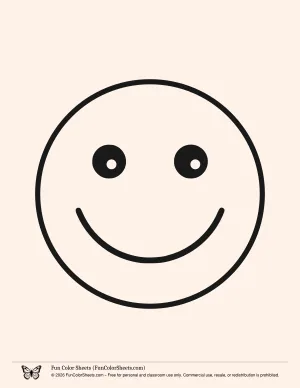 Bold Easy Smiley Face Coloring Page