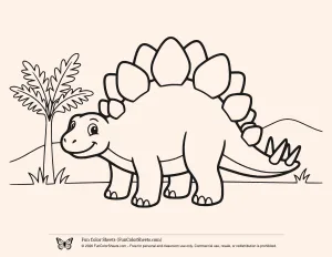 Bold and Easy Stegosaurus Coloring Page
