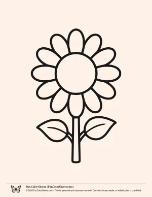 Bold and Easy Sunflower Coloring Page